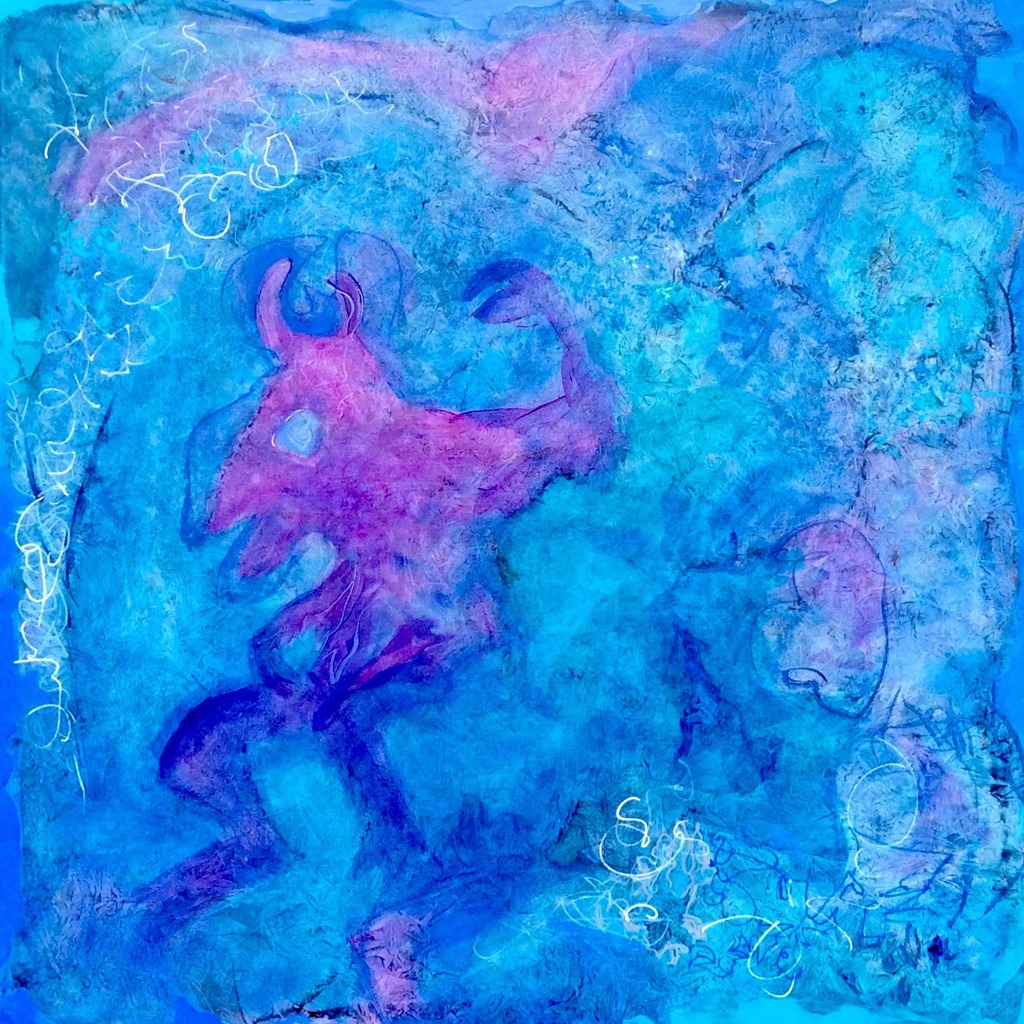 Calming the Beast original acrylic painting by Christine Reimer, 36" x 36"