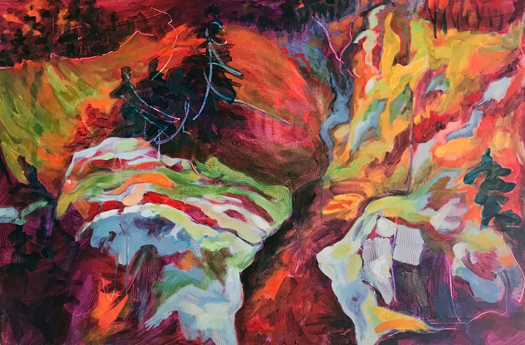 Christine Reimer, Red Forest, 24 x 36, acrylic on canvas