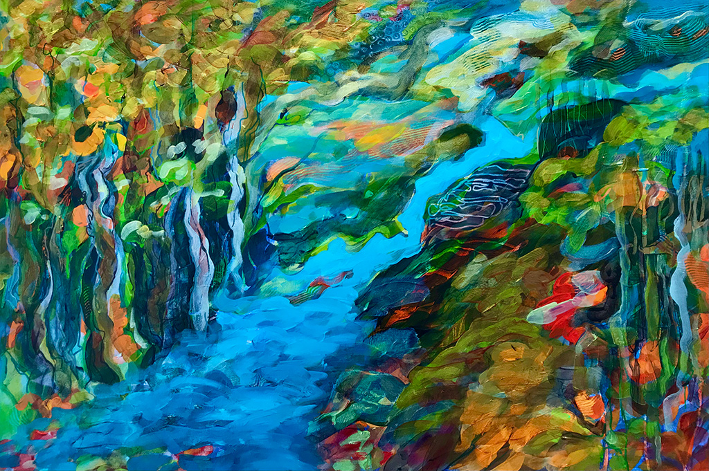 Christine Reimer, River of Imagination, 24 x 36, acrylic on canvas